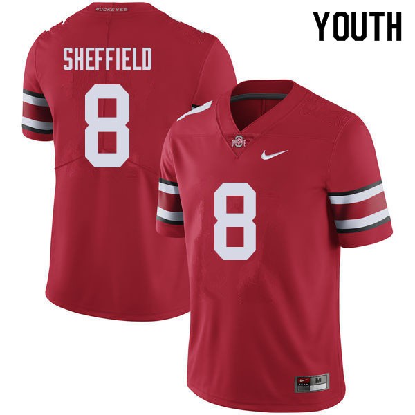 Ohio State Buckeyes #8 Kendall Sheffield Youth High School Jersey Red